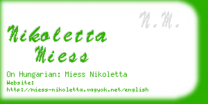 nikoletta miess business card